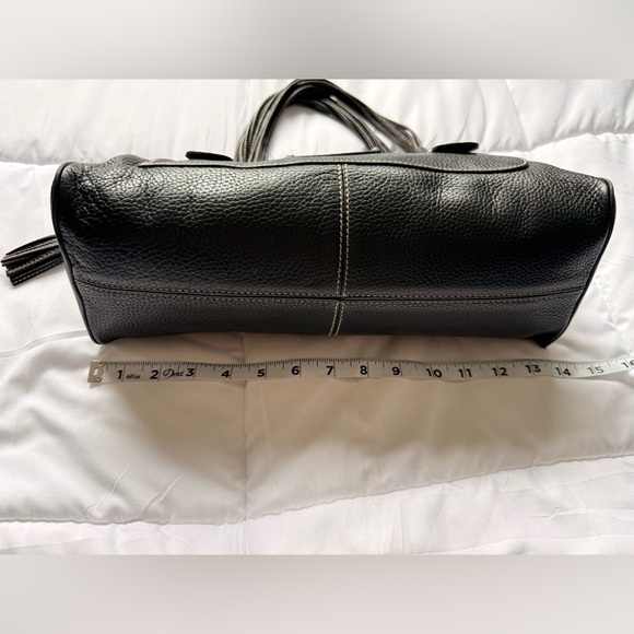 Kate Spade Barrel Bag Multiple Gathered Straps Black Pebbled Leather Early Y2K - Picture 6 of 10